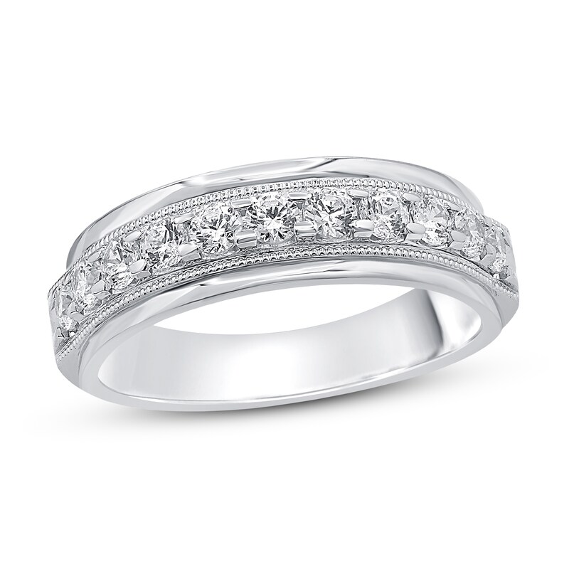 Men's Diamond Wedding Band 1 ct tw 10K White Gold