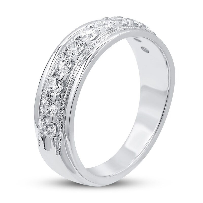 Men's Diamond Wedding Band 1 ct tw 10K White Gold