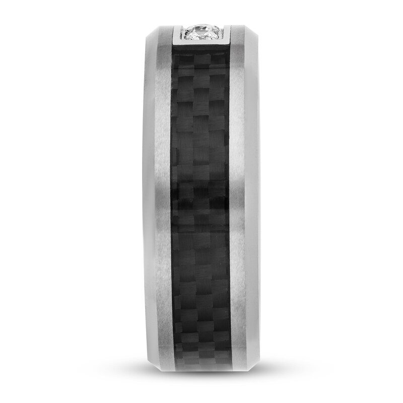 Diamond Wedding Band 1/6 ct tw Black Tungsten