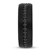 8mm Natural Sapphire Wedding Band Black Tungsten Carbide