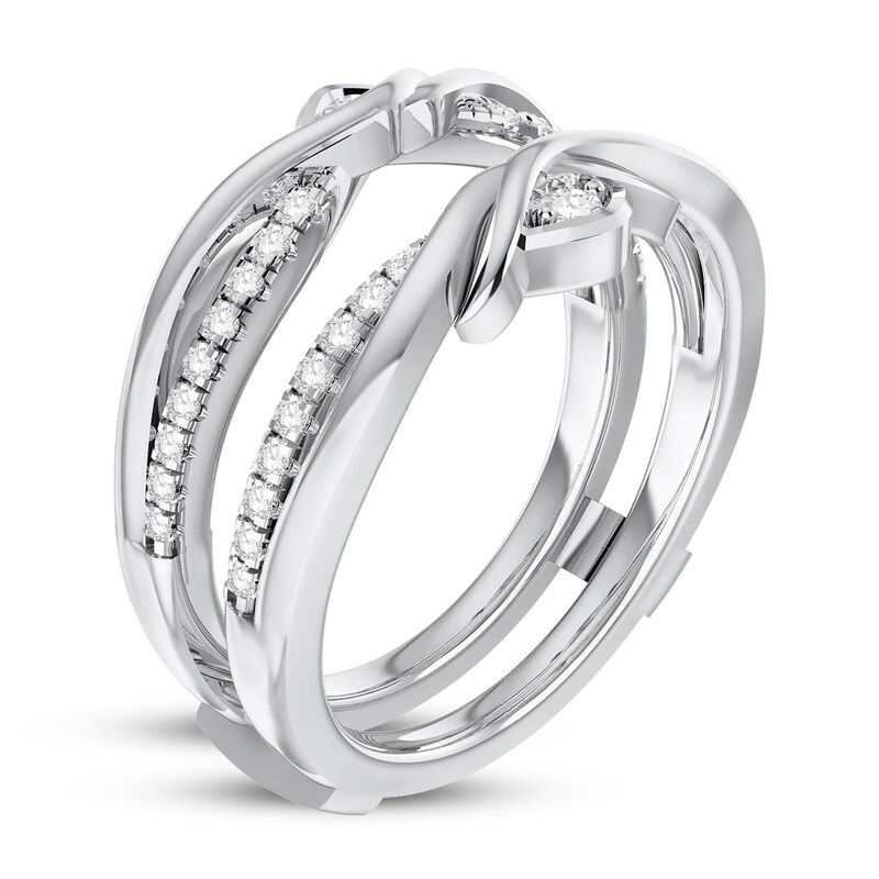 Round-cut Diamond Enhancer Ring 1/4 ct tw 14K White Gold