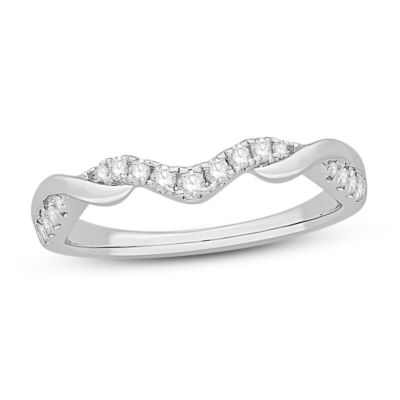 Diamond Contour Band 1/5 ct tw Round-cut 10K White Gold