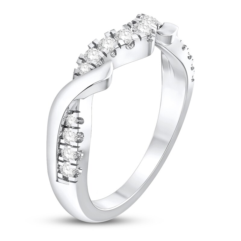 Diamond Contour Band 1/5 ct tw Round-cut 10K White Gold