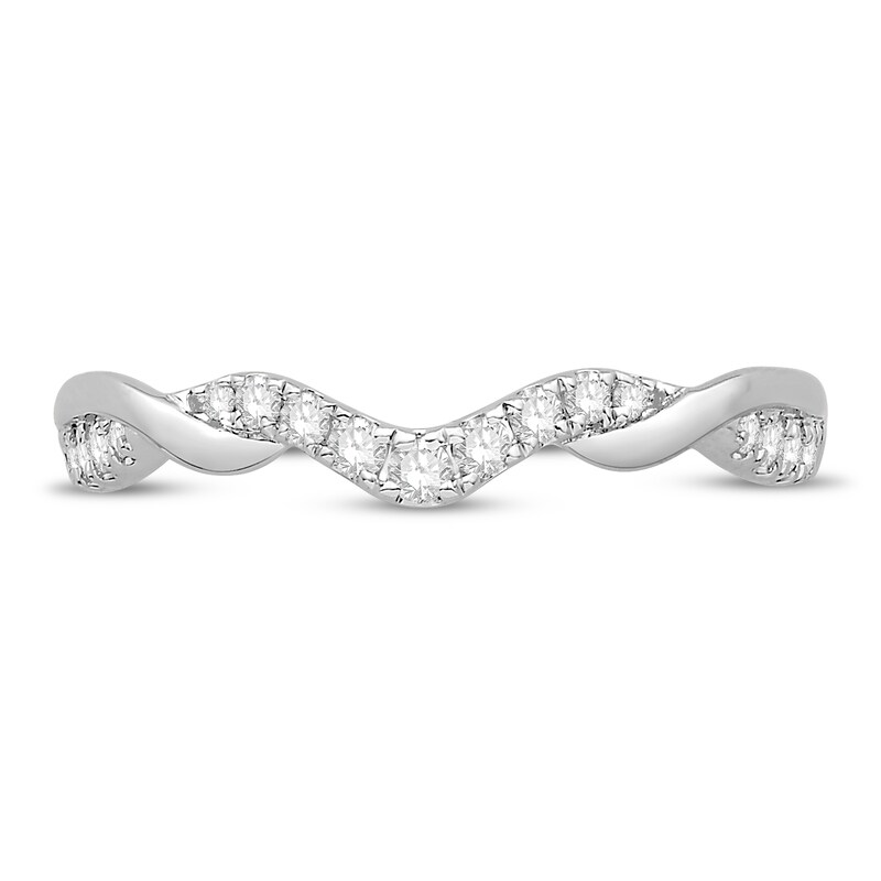 Diamond Contour Band 1/5 ct tw Round-cut 10K White Gold