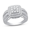Diamond Fashion Ring 1 ct tw Round & Baguette 10K White Gold