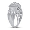 Diamond Fashion Ring 1 ct tw Round & Baguette 10K White Gold
