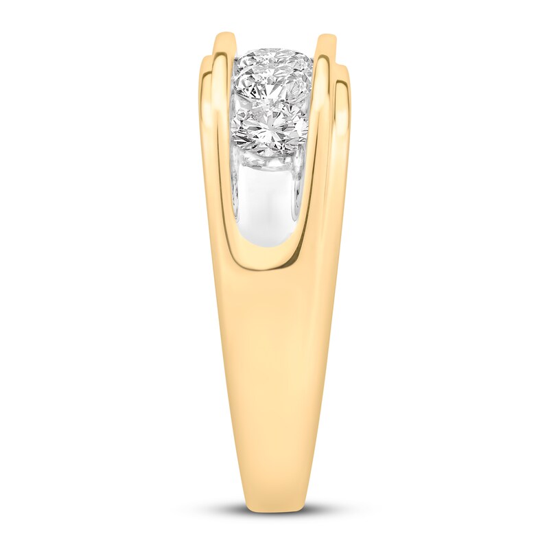 Men's Diamond Wedding Band 1-1/2 ct tw Round-cut 10K Yellow Gold