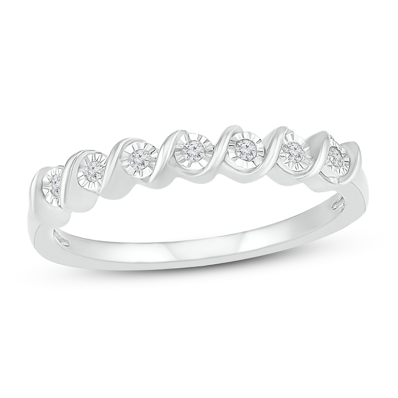 Diamond Stacking Ring 1/20 ct tw Round-cut Sterling Silver