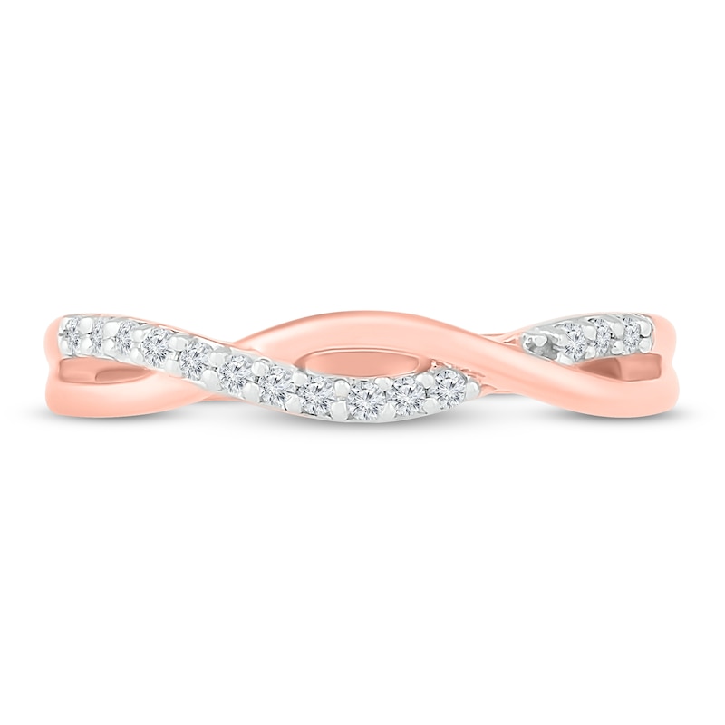 Main Image 2 of Diamond Stacking Ring 1/10 ct tw Round-cut 10K Rose Gold