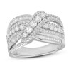 Diamond Fashion Ring 1 ct tw Round & Baguette 10K White Gold