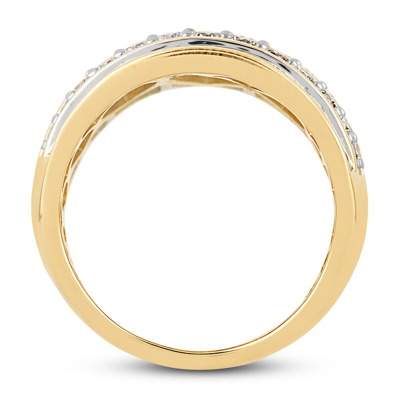 Diamond Fashion Rings 1-1/2 ct tw Round & Baguette 14K Yellow Gold