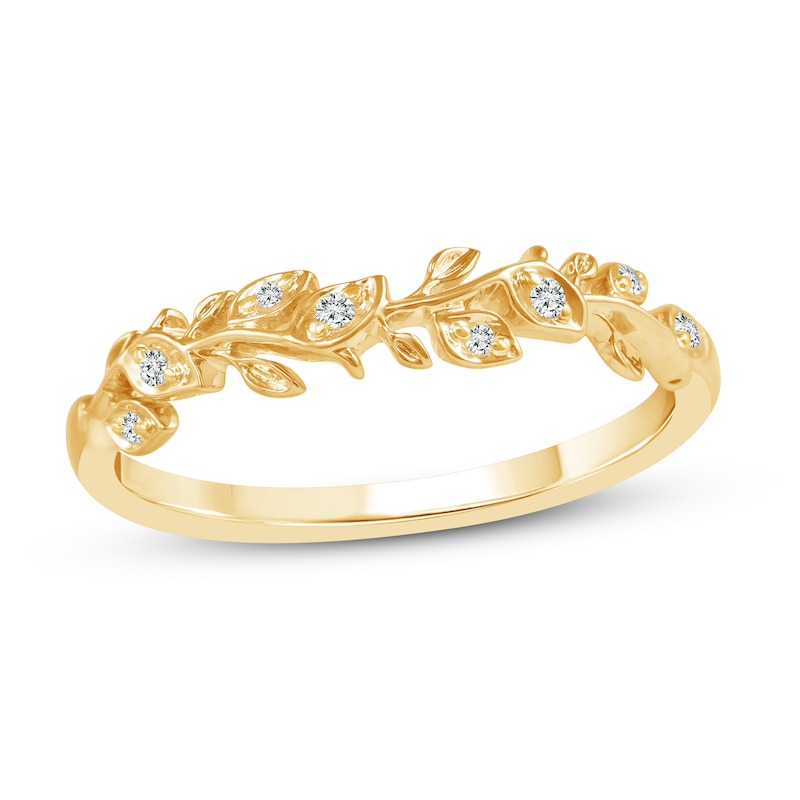 Diamond Stacking Ring 1/20 ct tw Round-cut 10K Yellow Gold