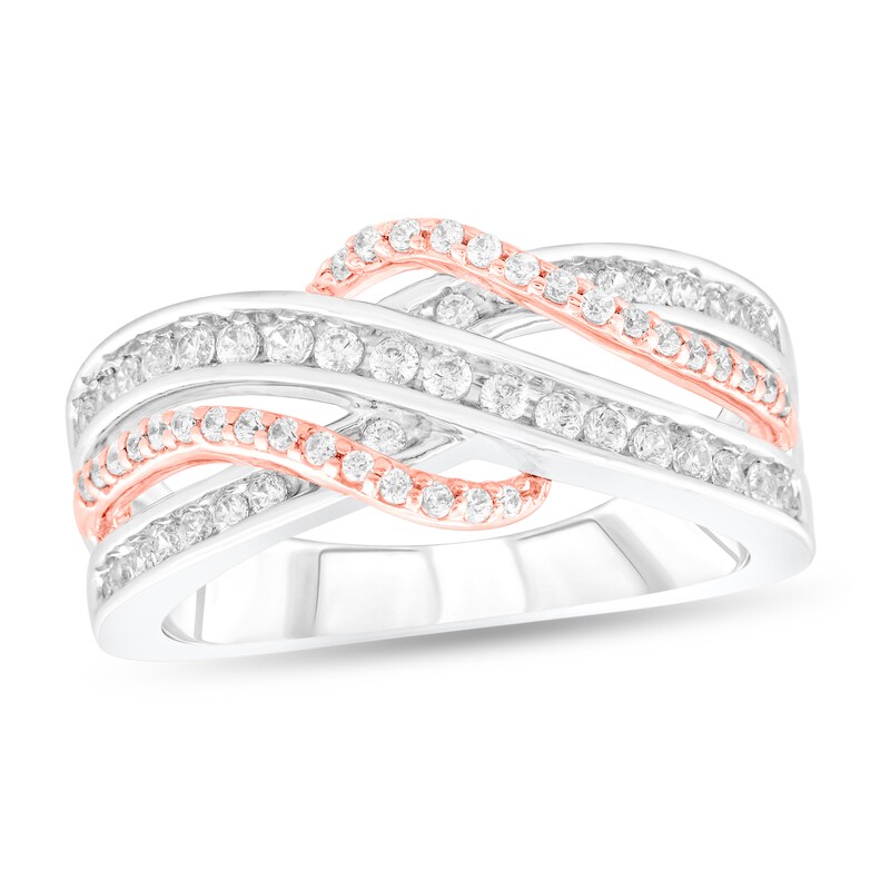 Diamond Fashion Rings 1/2 ct tw Round-cut 10K Two-Tone Gold