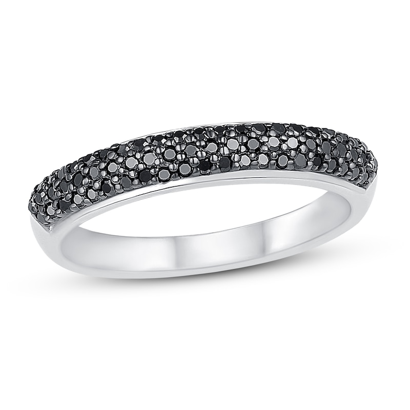 Main Image 1 of Black Diamond Ring 1/3 ct tw Sterling Silver