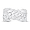Diamond Ring 1 ct tw Baguette & Round Sterling Silver