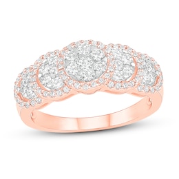 Diamond Fashion 5-Stone Cluster Ring 5/8 ct tw Round-cut 10K Rose Gold