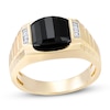 Men's Black Onyx & Diamond Ring 1/10 ct tw 10K Yellow Gold