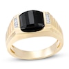 Thumbnail Image 0 of Men's Black Onyx & Diamond Ring 1/10 ct tw 10K Yellow Gold