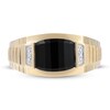 Thumbnail Image 3 of Men's Black Onyx & Diamond Ring 1/10 ct tw 10K Yellow Gold