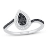 Thumbnail Image 0 of Black & White Diamond Promise Ring 1/4 ct tw Round-cut Sterling Silver