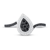 Black & White Diamond Promise Ring 1/4 ct tw Round-cut Sterling Silver
