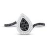 Thumbnail Image 1 of Black & White Diamond Promise Ring 1/4 ct tw Round-cut Sterling Silver