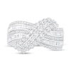 Thumbnail Image 1 of Diamond Fashion Ring 1-1/4 ct tw Round & Baguette 10K White Gold