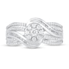 Diamond Fashion Ring 5/8 ct tw Round & Baguette 10K White Gold