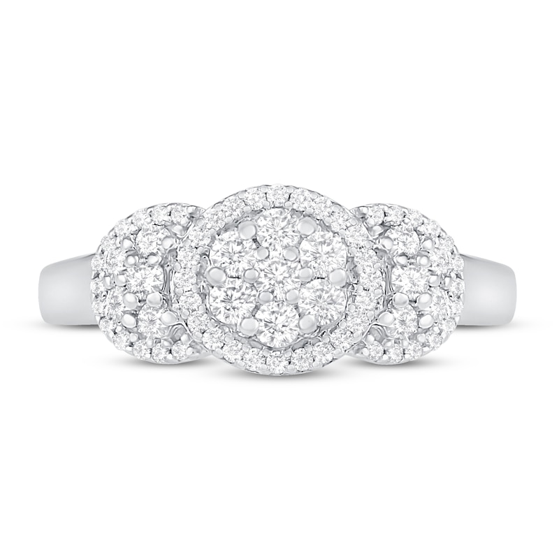 Main Image 2 of Diamond Fashion Ring 1/2 ct tw Round-cut 10K White Gold