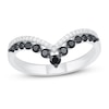 Thumbnail Image 1 of Black & White Diamond Ring 1/3 ct tw Round-cut Sterling Silver