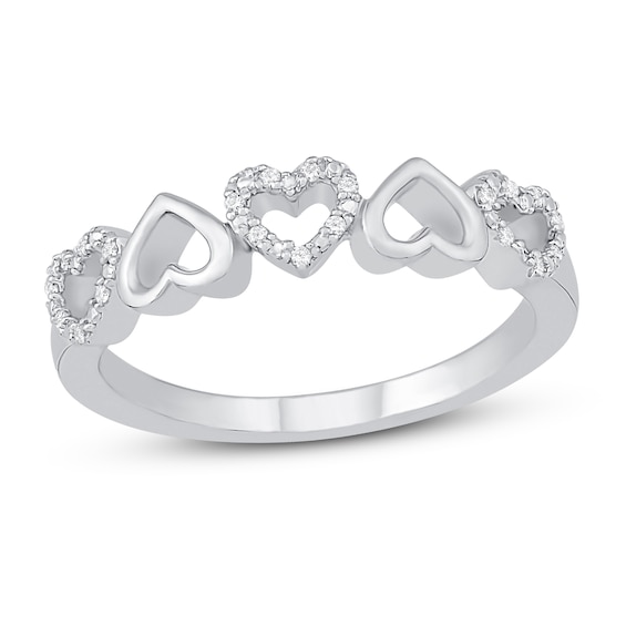 Diamond Heart Ring 1/20 ct tw Sterling Silver