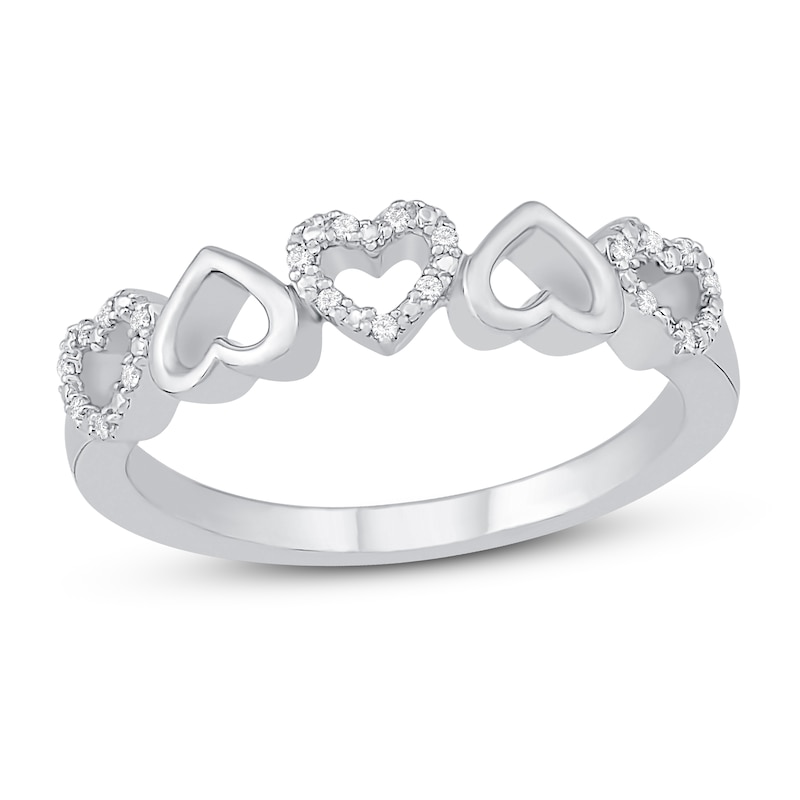 Main Image 1 of Diamond Heart Ring 1/20 ct tw Sterling Silver