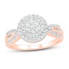 Thumbnail Image 1 of Diamond Fashion Ring 1/2 ct tw Round & Baguette 10K Rose Gold