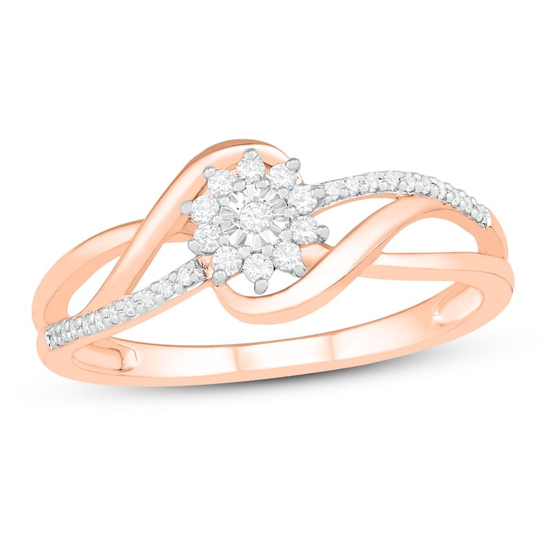 Diamond Promise Ring 1/6 ct tw Round-cut 10K Rose Gold