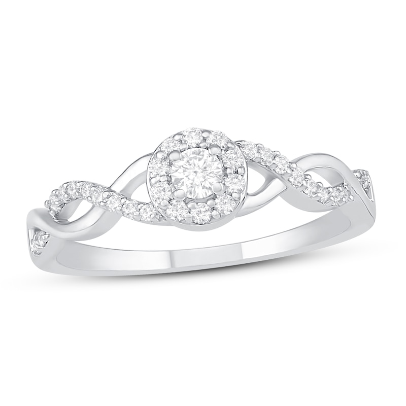 Diamond Promise Ring 1/4 ct tw Round-cut Sterling Silver