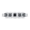 Thumbnail Image 2 of Black & White Diamond Ring 1/2 ct tw Round-cut Sterling Silver