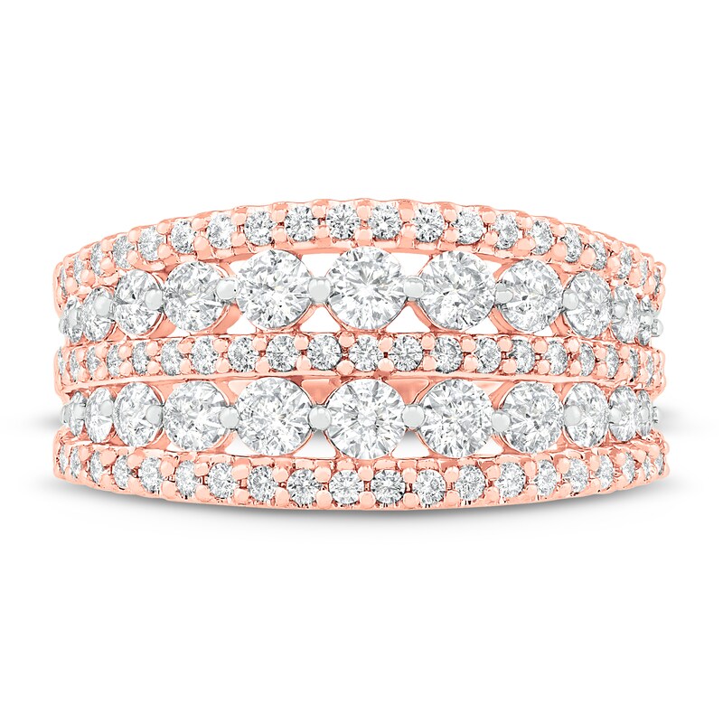 Main Image 2 of Diamond Fashion Ring 1 ct tw Round-cut 10K Rose Gold