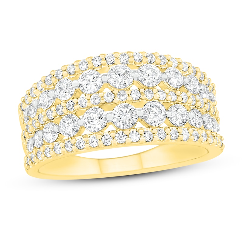 Main Image 1 of Diamond Fashion Ring 1 ct tw Round-cut 10K Yellow Gold