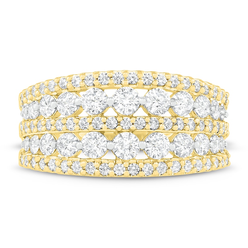 Main Image 2 of Diamond Fashion Ring 1 ct tw Round-cut 10K Yellow Gold