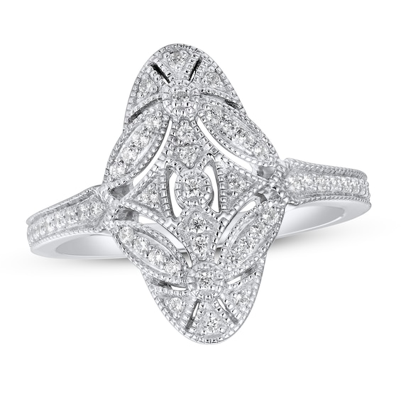 Diamond Ring 1/4 ct tw Round-cut Sterling Silver