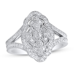 Diamond Ring 1/2 ct tw Round-cut Sterling Silver - Size 7
