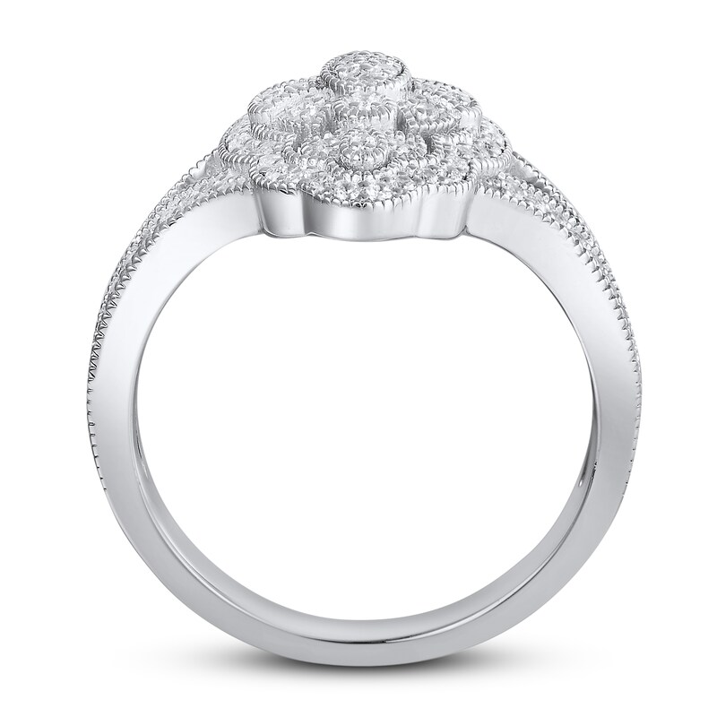 Main Image 3 of Diamond Ring 1/2 ct tw Round-cut Sterling Silver - Size 7
