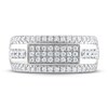 Men's THE LEO Diamond Wedding Band 3/4 ct tw Round-cut 14K White Gold