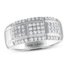 THE LEO Diamond Men's Wedding Band 5/8 ct tw Round-cut 14K White Gold
