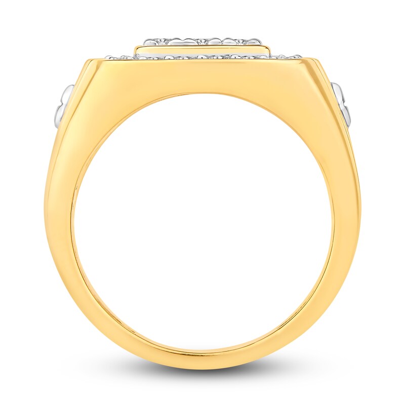 Men's Diamond Ring 1-1/2 ct tw Round-cut 10K Two-Tone Gold