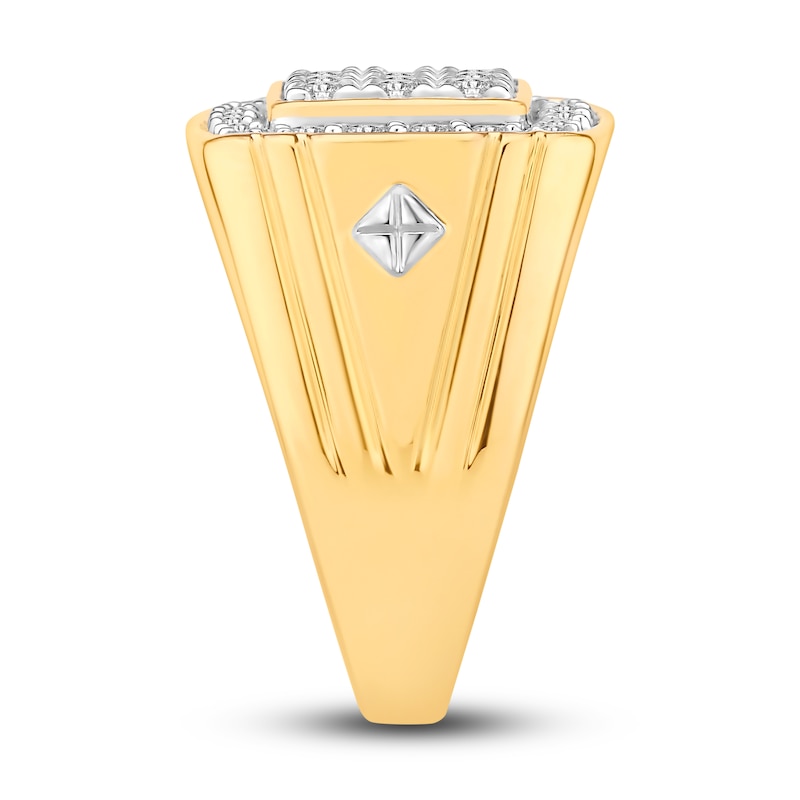 Men's Diamond Ring 1-1/2 ct tw Round-cut 10K Two-Tone Gold