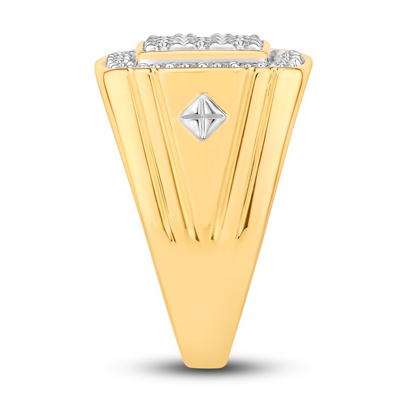 Men's Diamond Ring 1-1/2 ct tw Round-cut 10K Two-Tone Gold