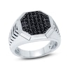 Thumbnail Image 0 of Men's Black Diamond Hexagonal Ring 3/4 ct tw Sterling Silver