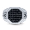 Thumbnail Image 3 of Men's Black Diamond Hexagonal Ring 3/4 ct tw Sterling Silver