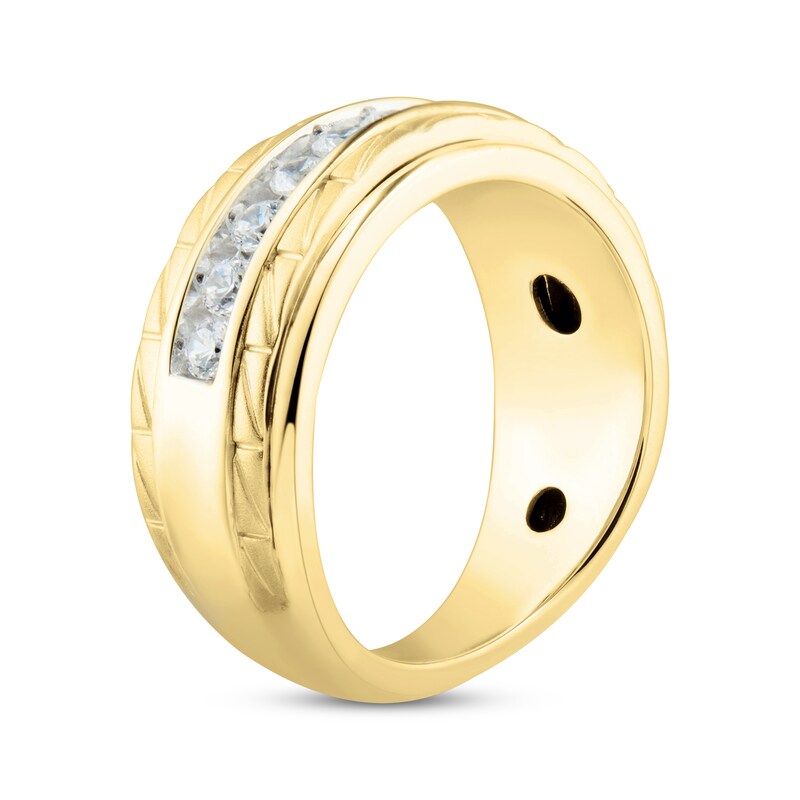 Men's Diamond Wedding Band 3/4 ct tw Round-cut 10K Yellow Gold